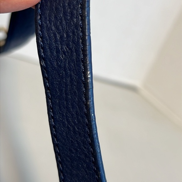 Isaac Mizrahi Tan and Navy Crossbody Bag Minimalist - Picture 9 of 17